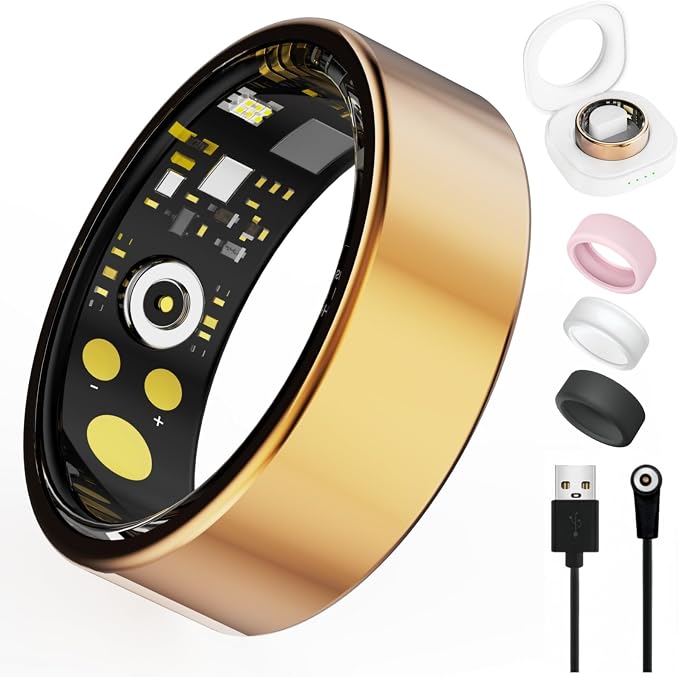 Nexivo Lab Smart Health Ring – Heart Rate, SpO₂, Sleep & Fitness Tracking, IP68 Water Resistant