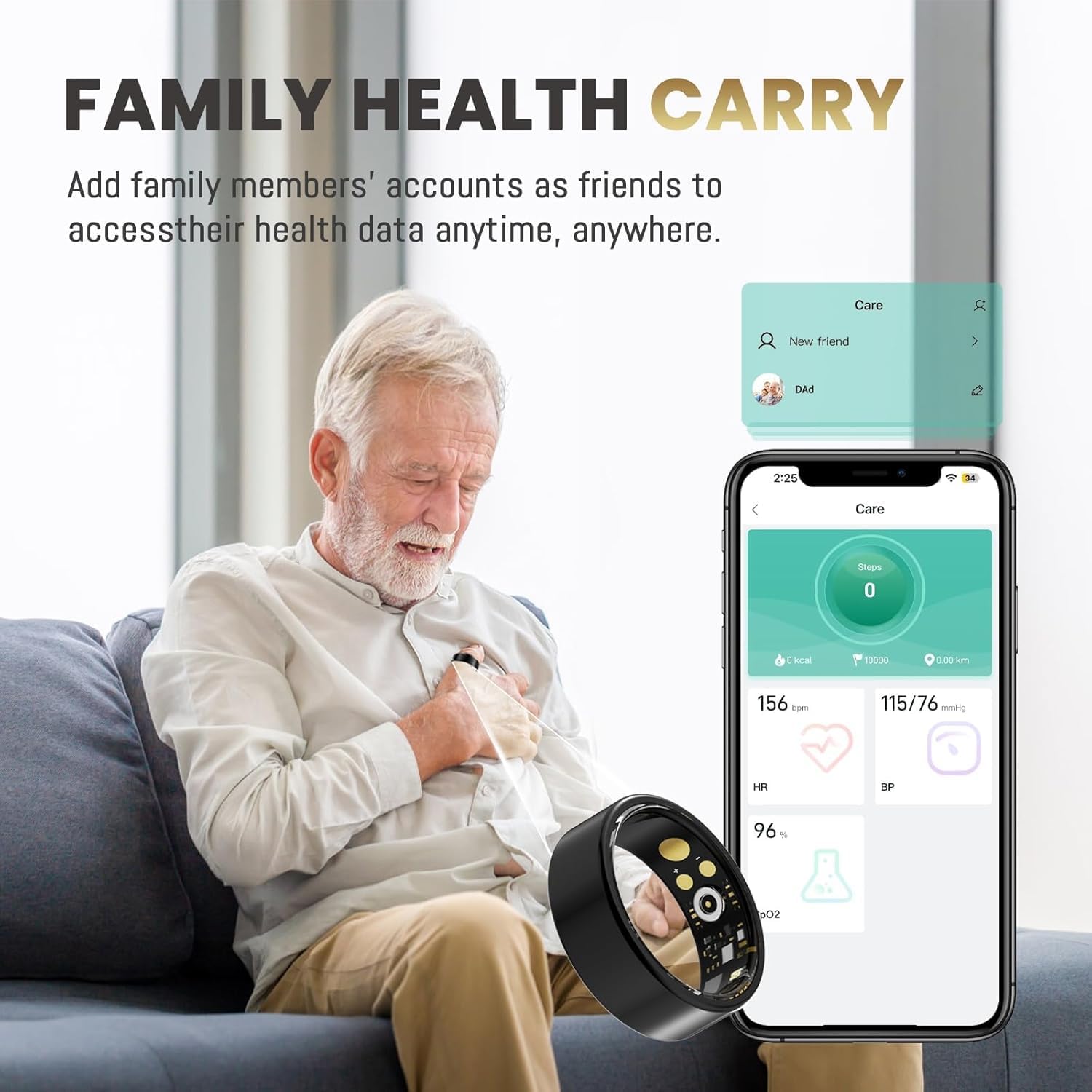 Nexivo Lab Smart Health Ring – Heart Rate, SpO₂, Sleep & Fitness Tracking, IP68 Water Resistant - Image 5