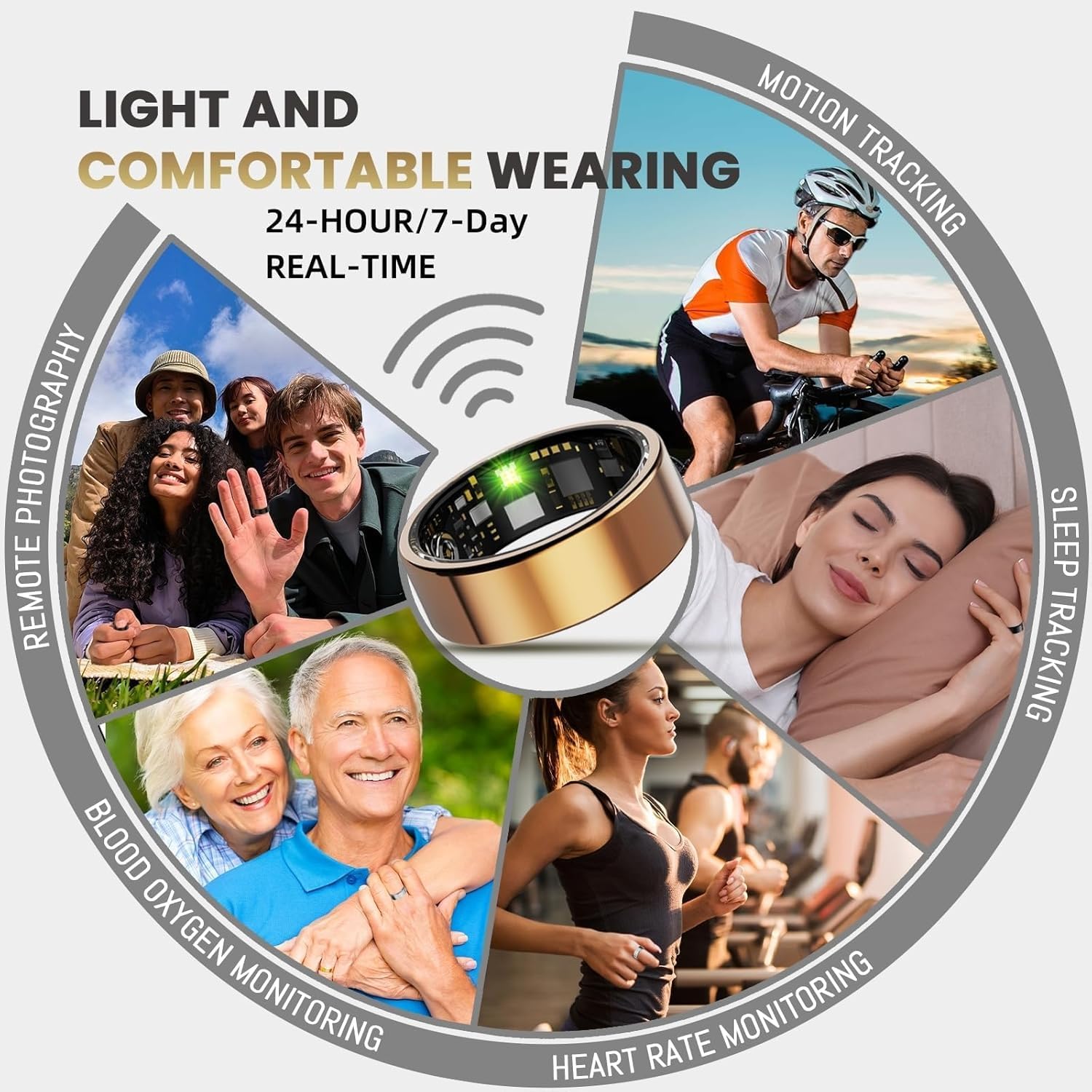 Nexivo Lab Smart Health Ring – Heart Rate, SpO₂, Sleep & Fitness Tracking, IP68 Water Resistant - Image 8