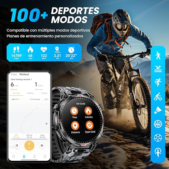 Nexivo Lab GPS Smartwatch for Men – 1.56" AMOLED Display, Bluetooth Calling, Compass, 3ATM & 100+ Sports Modes - Image 9