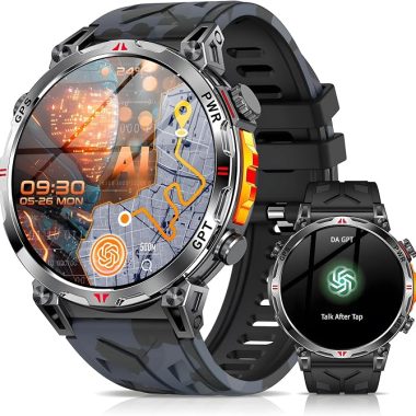 Nexivo Lab GPS Smartwatch for Men – 1.56" AMOLED Display, Bluetooth Calling, Compass, 3ATM & 100+ Sports Modes