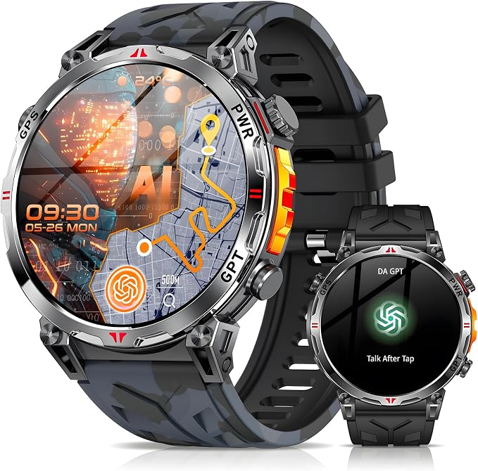 Nexivo Lab GPS Smartwatch for Men – 1.56" AMOLED Display, Bluetooth Calling, Compass, 3ATM & 100+ Sports Modes