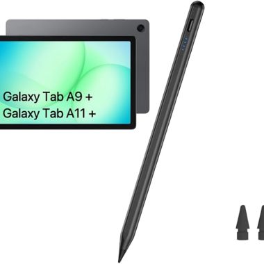 Rechargeable Stylus Pen for Samsung Galaxy Tab A11/A11+, A9/A9+ – 1.5mm Fine Tip, USB-C Fast Charging, Battery Indicator, Touchscreen Pencil for Writing & Drawing – Black